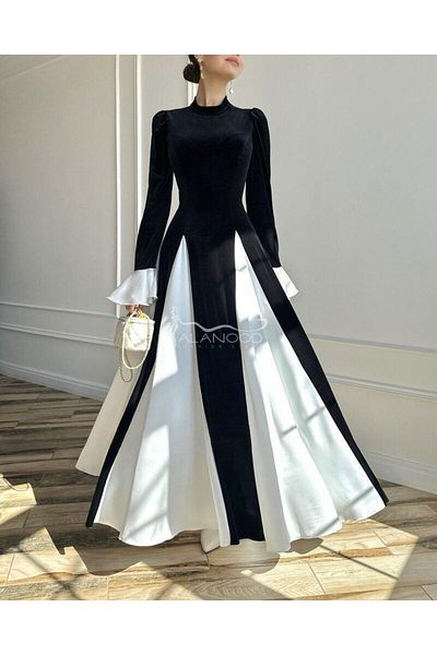 ALANOOD FASHION Zainab's black and white dress