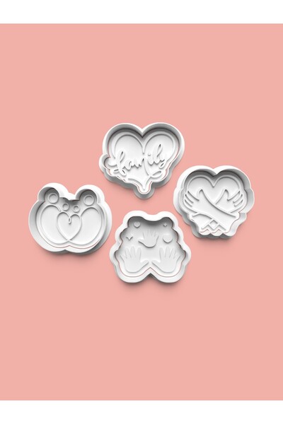 AKTASTORE Family Theme Cookie Mold and Sugar Dough Mold Set of 4 0674-Set