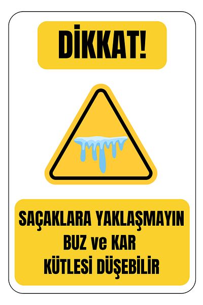 Girl Power 35 X 50 Don'T Approach the Eaves Ice and Snow Mass May Fall Foil Printing Sticker Warning Sign