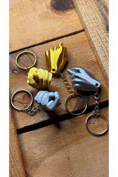 Chamelon Studio Nah Pointed Keychain Model Set of 4 Metallic |   Nah Keychain |   Funny Hand Sign