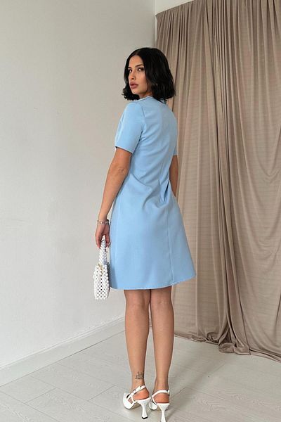 369 etnik butik Basic Straight Cut Mini Dress - Short Sleeve