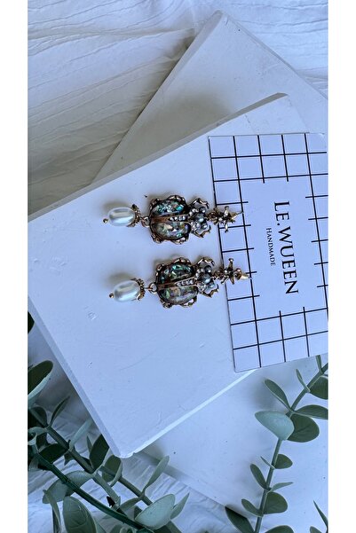 LE.WUEEN İncili Böcek küpe ZRA model