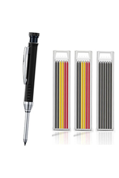 Choice مجموعة أقلام رصاص ميكانيكية سوداء C مكونة من 4 قطع مع مبراة وأدوات نجا...