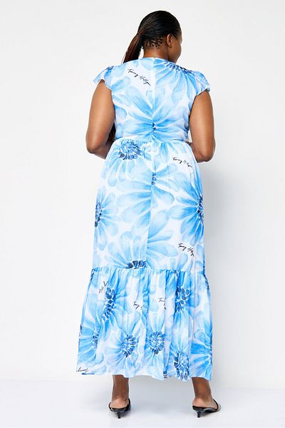 Tommy Hilfiger Women Floral Print Tie-Waist Maxi Dress, Multicolor
