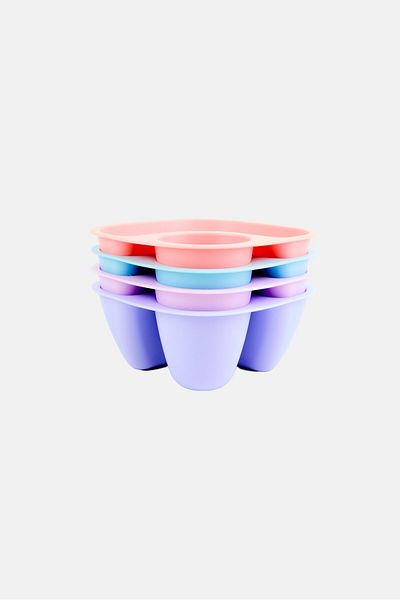 Alta 4 Pieces Divided Snack And Dip Bowls, Multicolor
