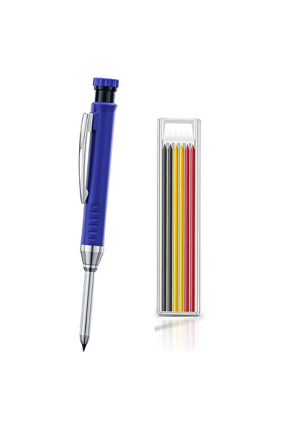 Choice مجموعة أقلام رصاص ميكانيكية زرقاء صلبة للنجار مع مبراة أدوات النجارة 2...