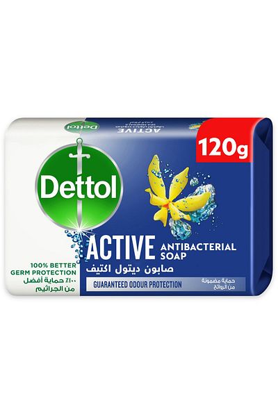 Dettol Active Anti-Bacterial Bar Soap Sea Minerals Fragrance 120 g