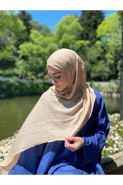 MENESSA Bamboo Kraş Shawl Sand Beige