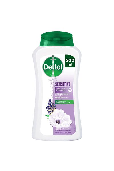 Dettol Sensitive Shower Gel & Body Wash Lavender & White Musk Scent 500 ml