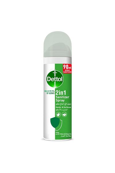 Dettol 2in1 Sanitizer Spray For Hands & Surfaces With Aloe Vera Extracts 90ml