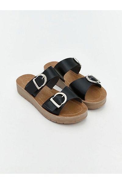 LC Waikiki Lcw Steps Black Double Banded Women's Slippers