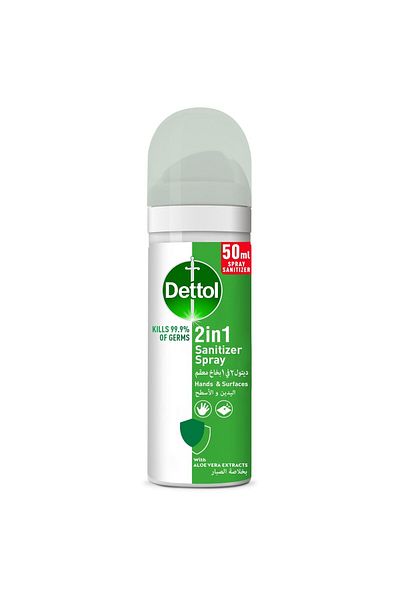 Dettol 2in1 Sanitizer Spray For Hands & Surfaces With Aloe Vera Extracts 50 ml