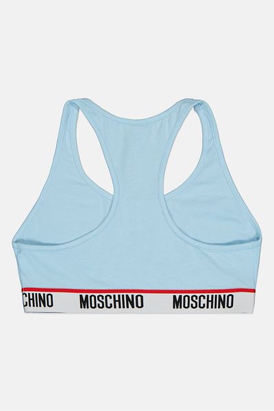 Moschino Women Brand Logo Non Padded Bralette, Light Blue