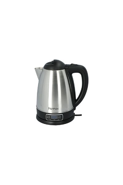 HOMİX 1830W Chinese Tianpeng Digital Control Electric Kettle Silver and Black 1.8 Liter