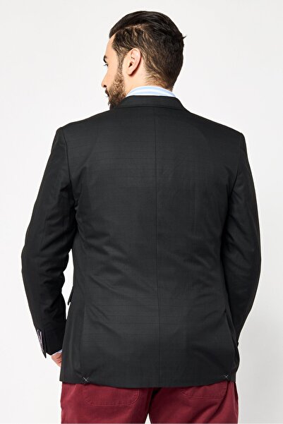 Tommy Hilfiger Men Tailored Fit Micro Check Formal Blazer, Black