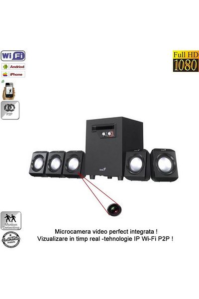 Minitechnics Wireless IP P2P Video Surveillance Micro Camera in Box, 32 Gb, 1080p, Motion Sensor, BACSIP2P861