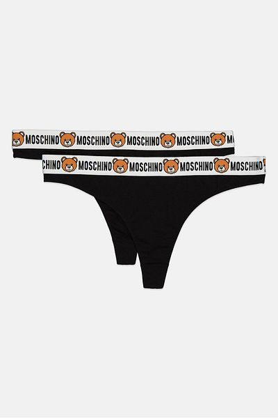 Moschino ملابس داخلية نسائية من قطعتين بشعار العلامة التجارية، متعددة الألوان