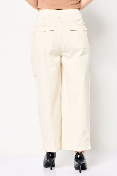 Scotch & Soda Women Regular Fit Solid Chino Pants, Off White