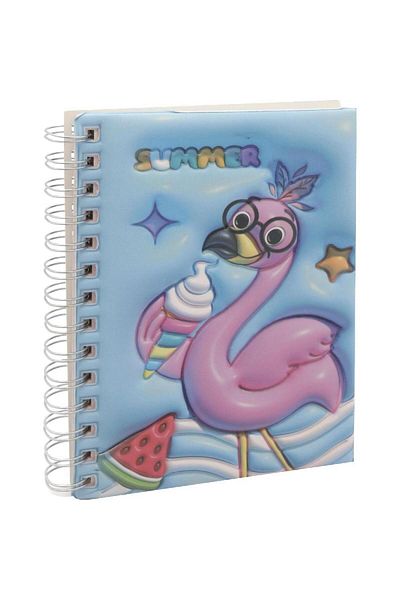 Roco Notebook Flamingo 13 X 18.5 cm 96 Sheets Single Ruled (Colored Pages)Blue