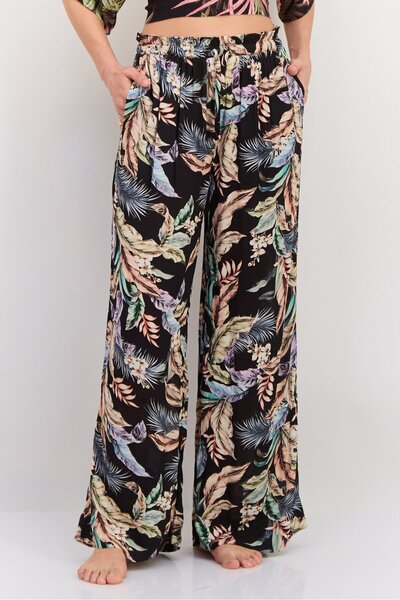 Hurley Women Floral Pattern Palazzo Pants, Multicolor