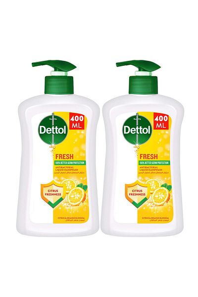 Dettol Anti-Bacterial Hand Wash Fresh Citrus & Orange Blossom Scent Value Pack 2 x 400 ml