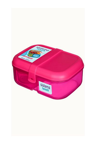 Sistema Freezer Safe BPA-Free Plastic Ribbon Lunch Box with Mini Bite