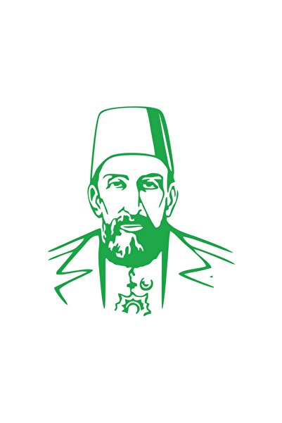 Reysa Tasarım 2. ملصق صورة ظلية عبد الحميد مقاس 17 × 17 سم باللون الأخضر