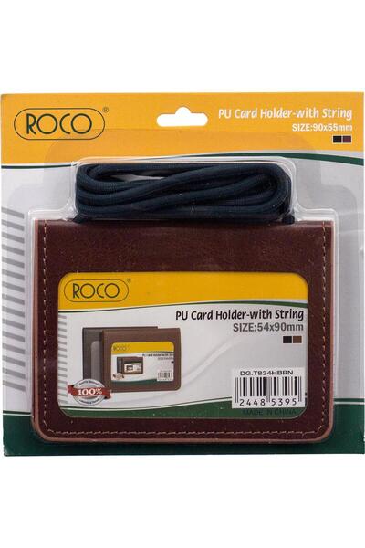 Roco حامل بطاقة هوية بني - تصميم عمودي، مصنوع من جلد البولي يوريثان مع نافذة ...