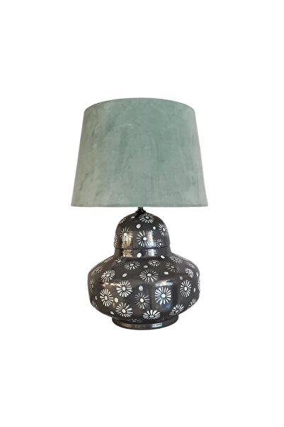 Bahar Aydınlatma Alore Desenli Koyu Gri Abajur