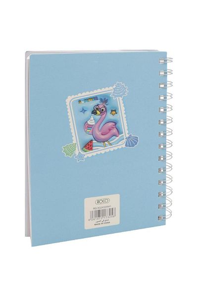 Roco Notebook Flamingo 13 X 18.5 cm 96 Sheets Single Ruled (Colored Pages)Blue