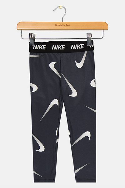 Nike Toddlers Girl Brand Logo Tights, Charcoal