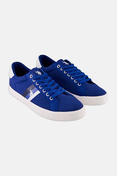 U.S. Polo Assn. Men Canvas-Eco Leather Lace Up Casual Shoes, Blue