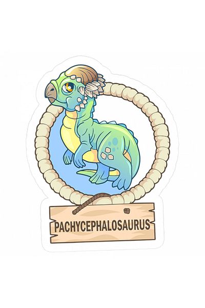 INOVATIX Set de 8 piese, autocolant dinozaur Pachycephalosaurus, INOVATIX®. 6 cm