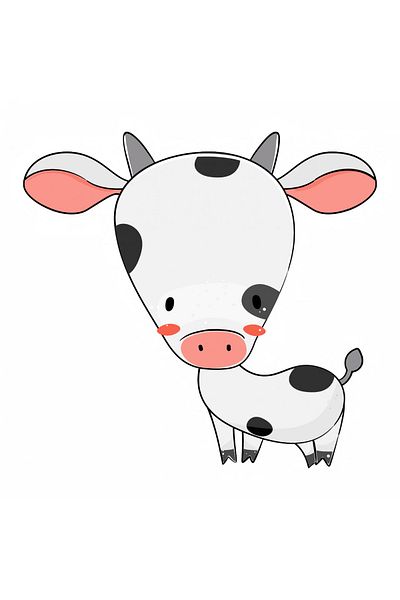 INOVATIX Set de 8 piese, autocolant vacă Holstein, INOVATIX®. 6 cm
