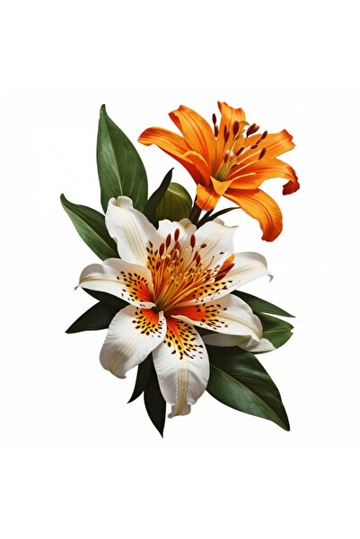 INOVATIX Set de 8 bucăți, autocolant cu floare de crin tigru, INOVATIX®. 6 cm