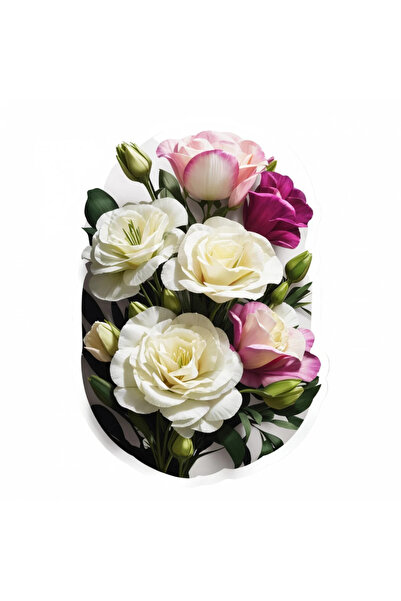 INOVATIX Set de 8 autocolante cu flori de Lisianthus, INOVATIX®. 6 cm