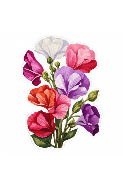 INOVATIX Set de 8 bucăți, autocolant cu flori de mazăre dulce și boboci, INOV...