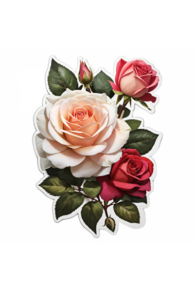 INOVATIX Set de 8 bucăți, autocolant Buchet de trandafiri, INOVATIX®. 6 cm