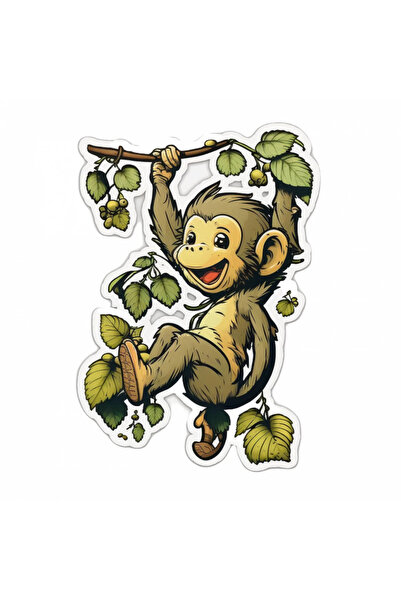 INOVATIX Set de 8 piese, autocolant cu maimuță în copac, INOVATIX®. 6 cm