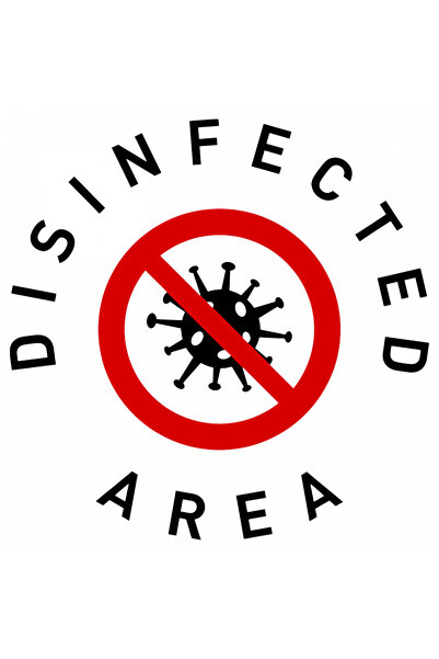 INOVATIX Set de 8 bucăți, autocolant pentru zona dezinfectată. 6 cm