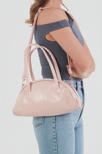 Fulla Moda Zippered Patent Leather Handbag