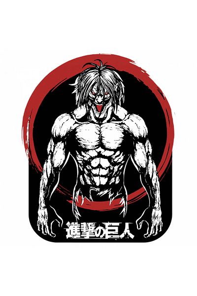 INOVATIX Set de 8 piese, autocolant Eren Yeager Atac pe Titan Anime, INOVATIX®. 6 cm