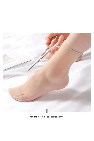 çorapmanya 3 Çift Kadın Ten (2) - Siyah (1) Tül Soket Çorap