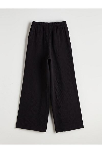 LC Waikiki XSIDE Black Women's Textured Pants with Elasticized Waist