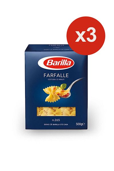 Barilla Paste Farfalle 500 g x 3 bucăți