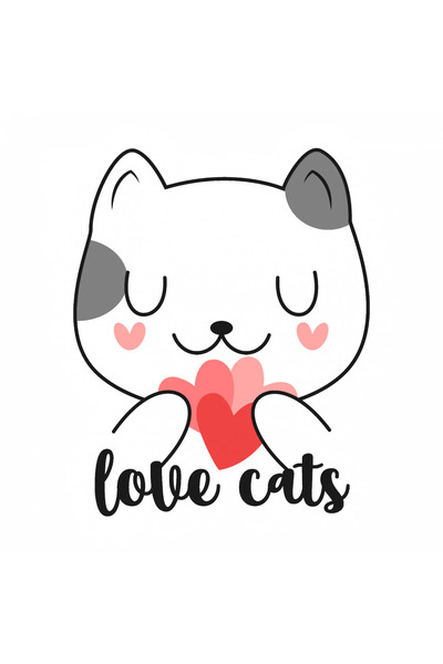 INOVATIX Σετ 8 τεμαχίων, Αυτοκόλλητο Love cats, INOVATIX®. 6 εκ.