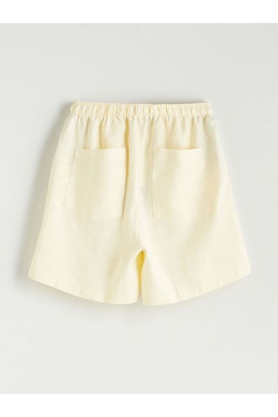 LC Waikiki Lcw Women's Shorts with Elastic Waist 100% Linen