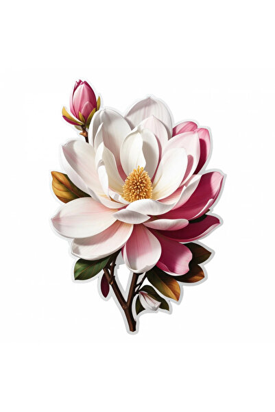 INOVATIX Set de 8 piese, Autocolant floare de magnolie cu boboc, INOVATIX®. 6 cm