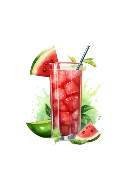 INOVATIX Set de 8 piese, autocolant Pahar cu suc de pepene verde, INOVATIX®. 6 cm