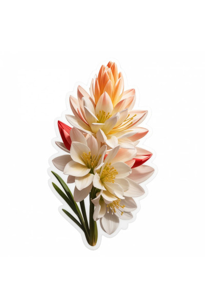 INOVATIX Set de 8 piese, autocolant flori de tuberoză, INOVATIX®. 6 cm